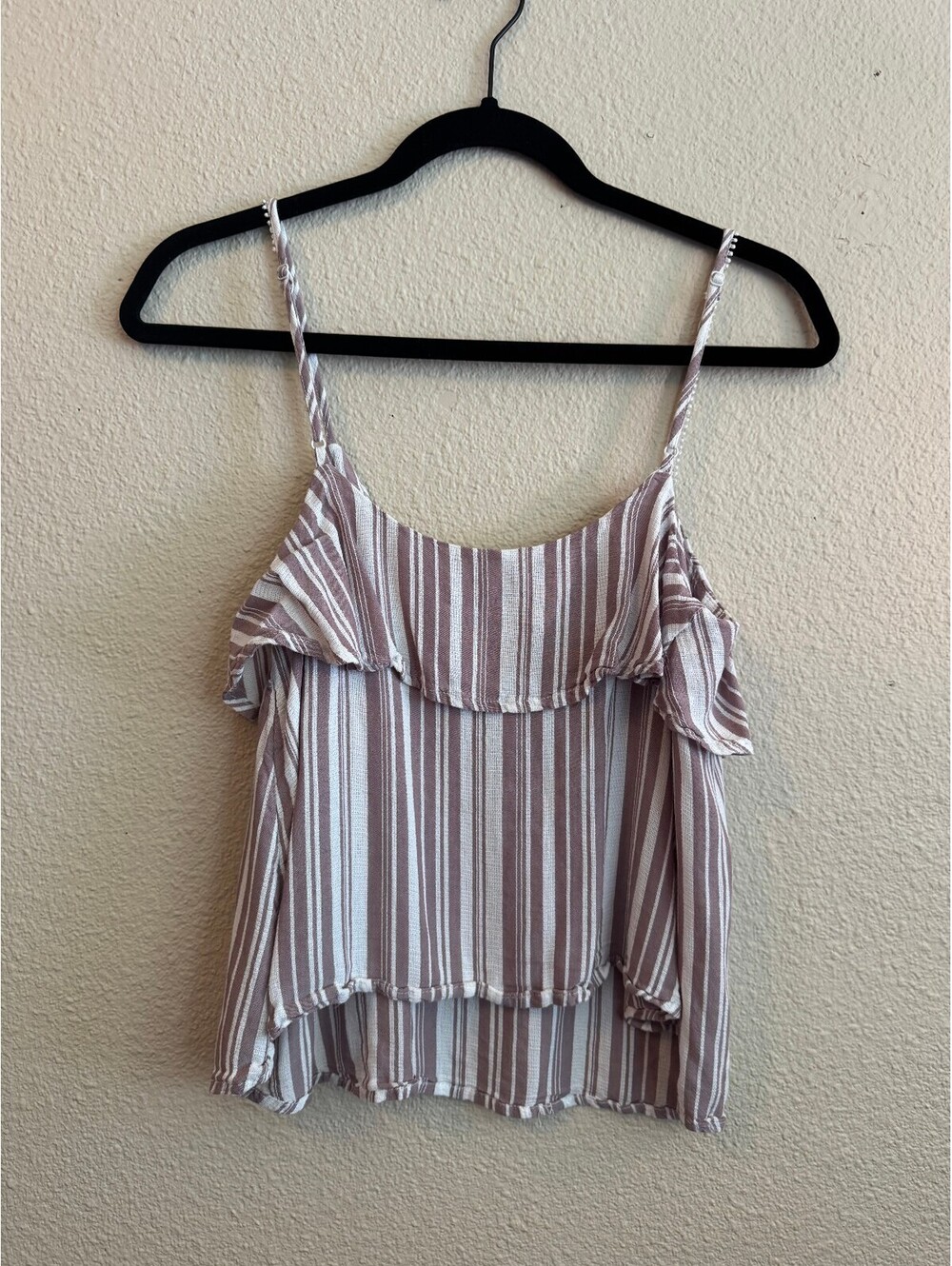 Gentle Fawn Striped Ruffle Cami Top Size Small